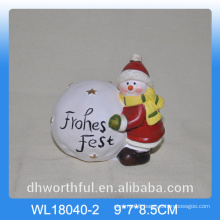 Christmas snow ball ceramic decor with snowman design